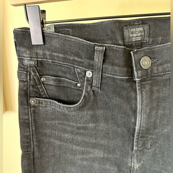 Citizens of Humanity Rocket Ankle High Rise Skinny Jeans w/ Stud Detail 26 Black - Picture 7 of 13